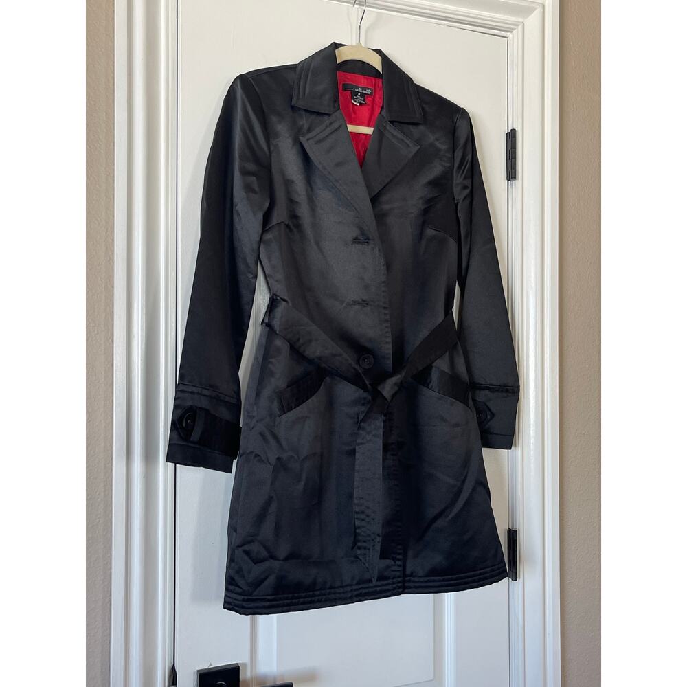 Women’s Willi Smith Lined Belted Jacket Coat Size Medium - Picture 4 of 6